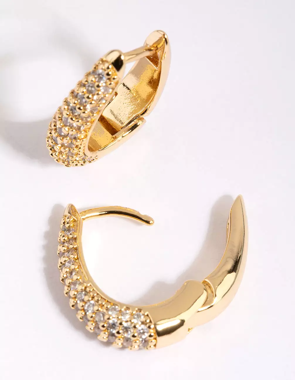 Gold Plated Hoop Earrings with Cubic Zirconia