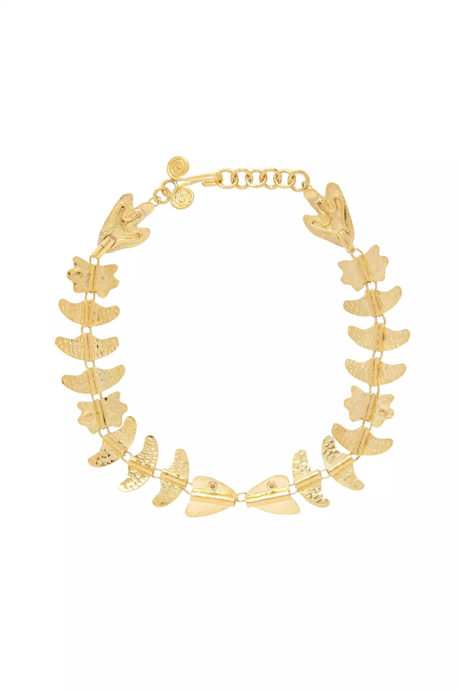 Hand Hammered Chain Necklace - Brass