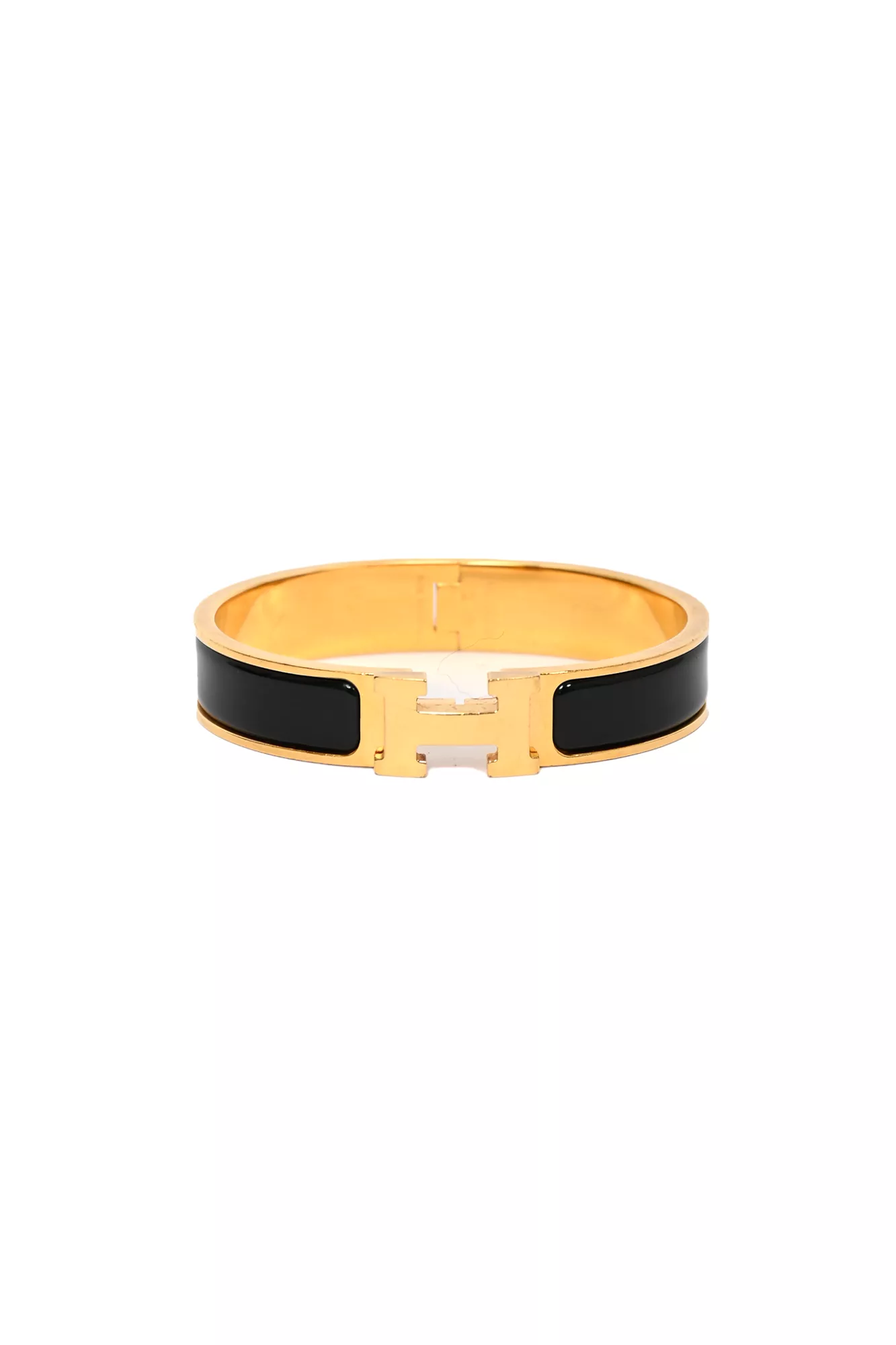 Hermes Black/Gold Clic Bracelet Size P