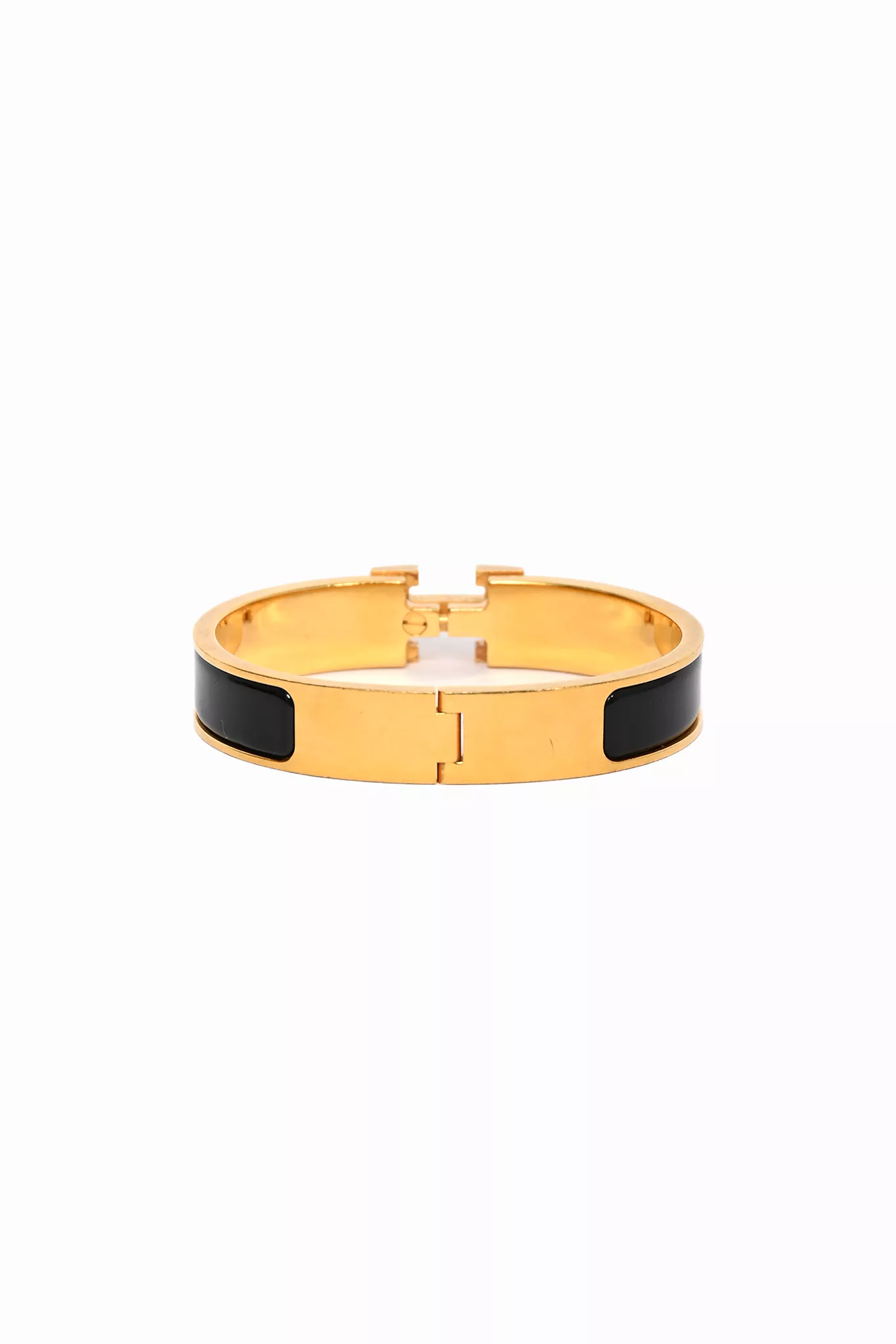 Hermes Black/Gold Clic Bracelet Size P