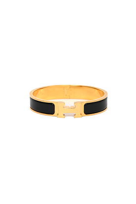 Hermes Black/Gold Clic Bracelet Size P