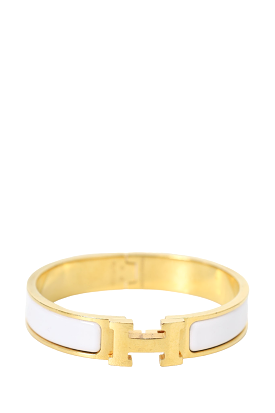 Hermes Cream/Gold Clic Bracelet