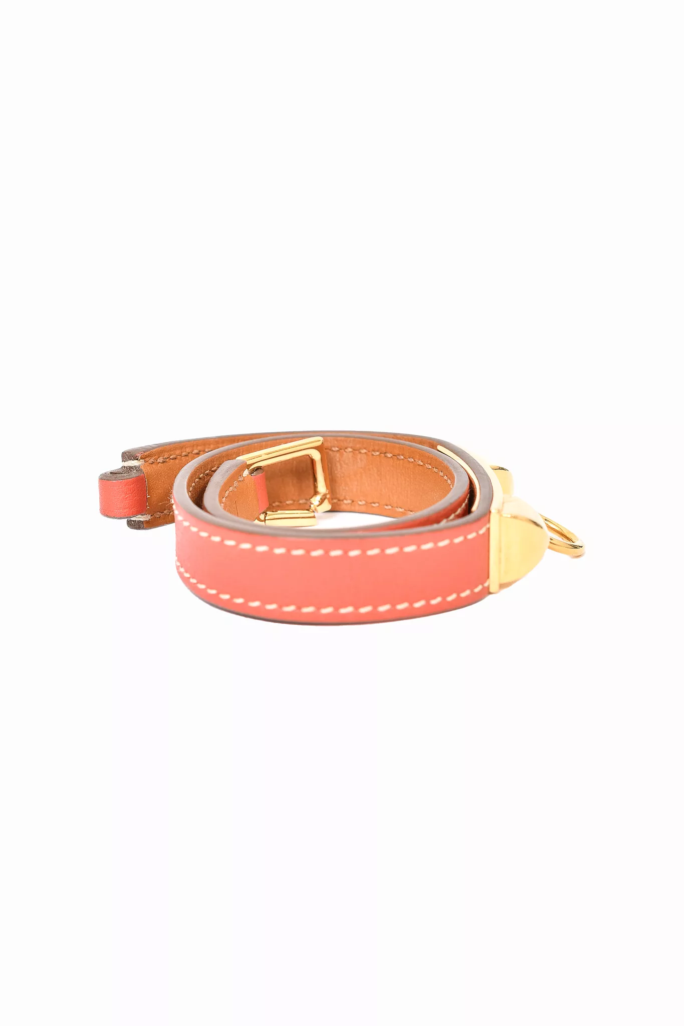 Hermes Dusty Rose Leather 'Rivale Double Tour' Bracelet Size XS