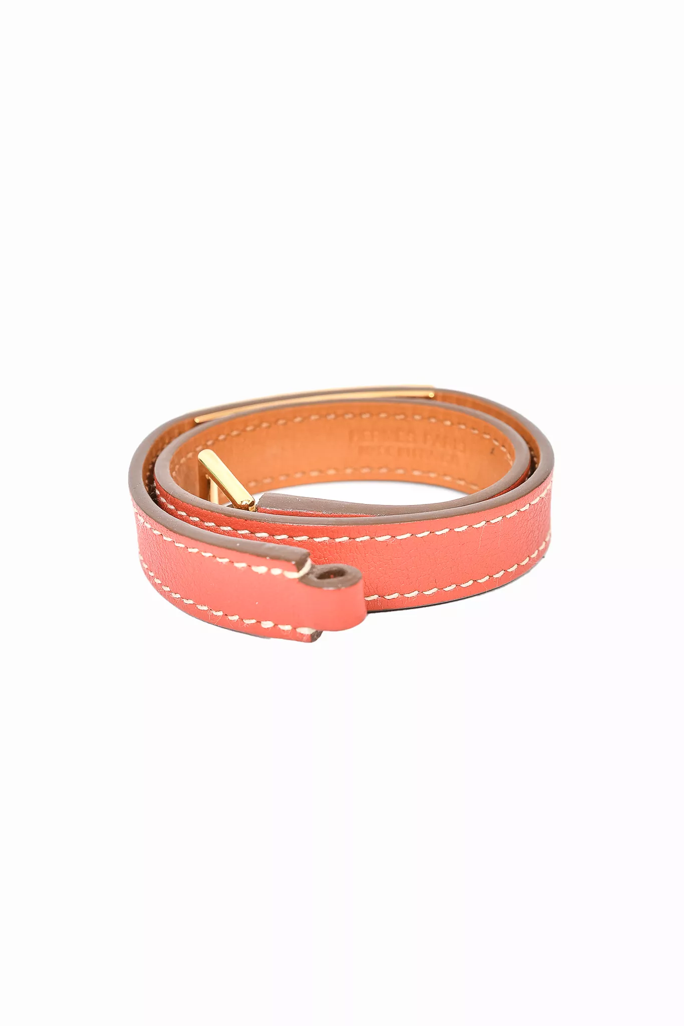 Hermes Dusty Rose Leather 'Rivale Double Tour' Bracelet Size XS