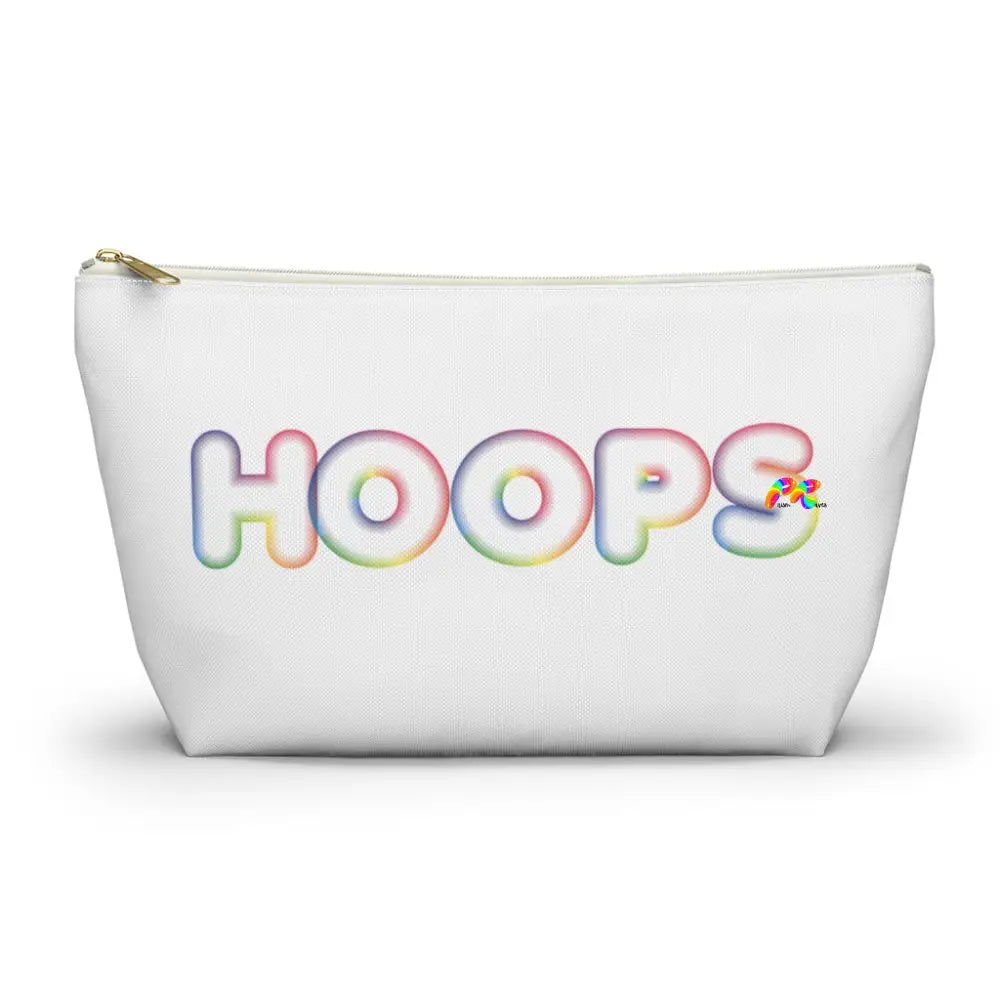 Hoops White Makeup Bag