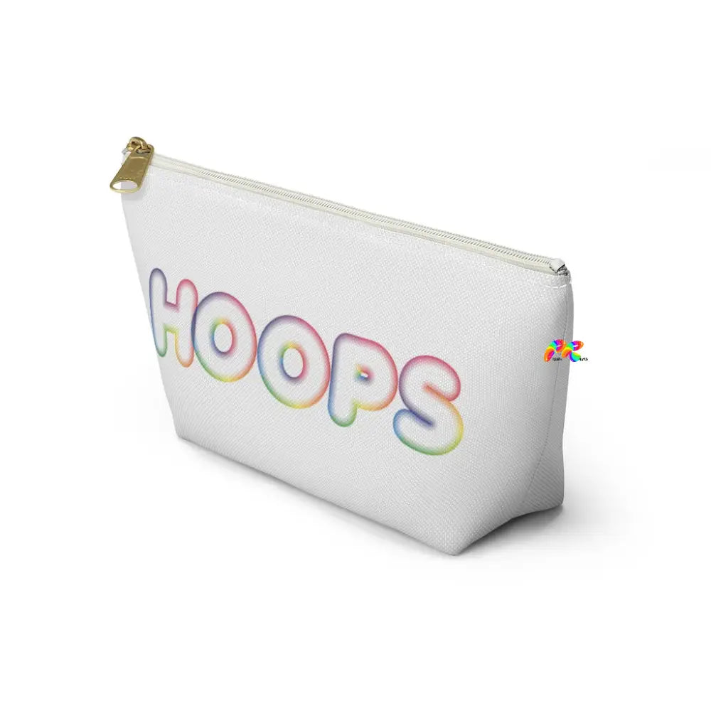 Hoops White Makeup Bag