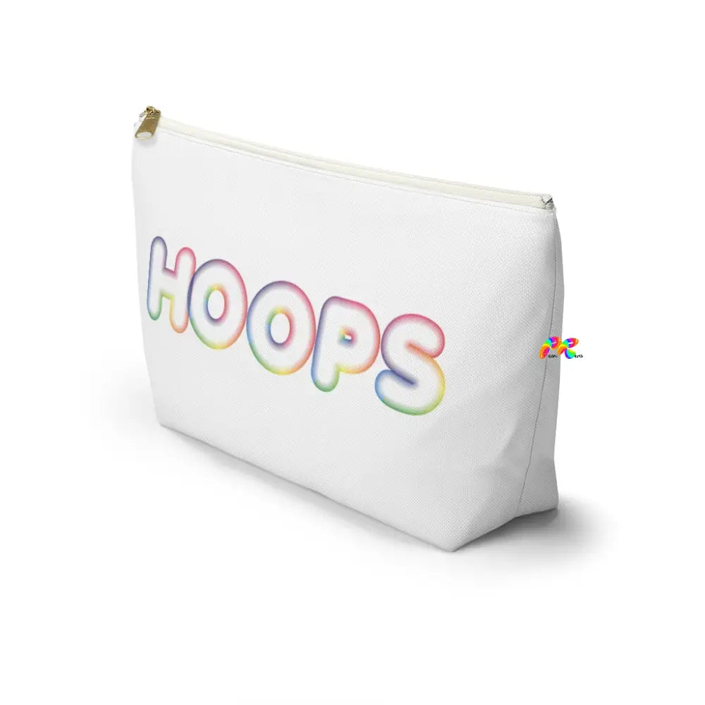 Hoops White Makeup Bag