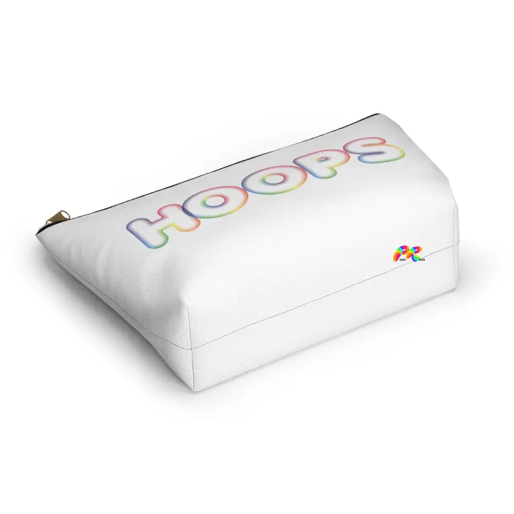 Hoops White Makeup Bag