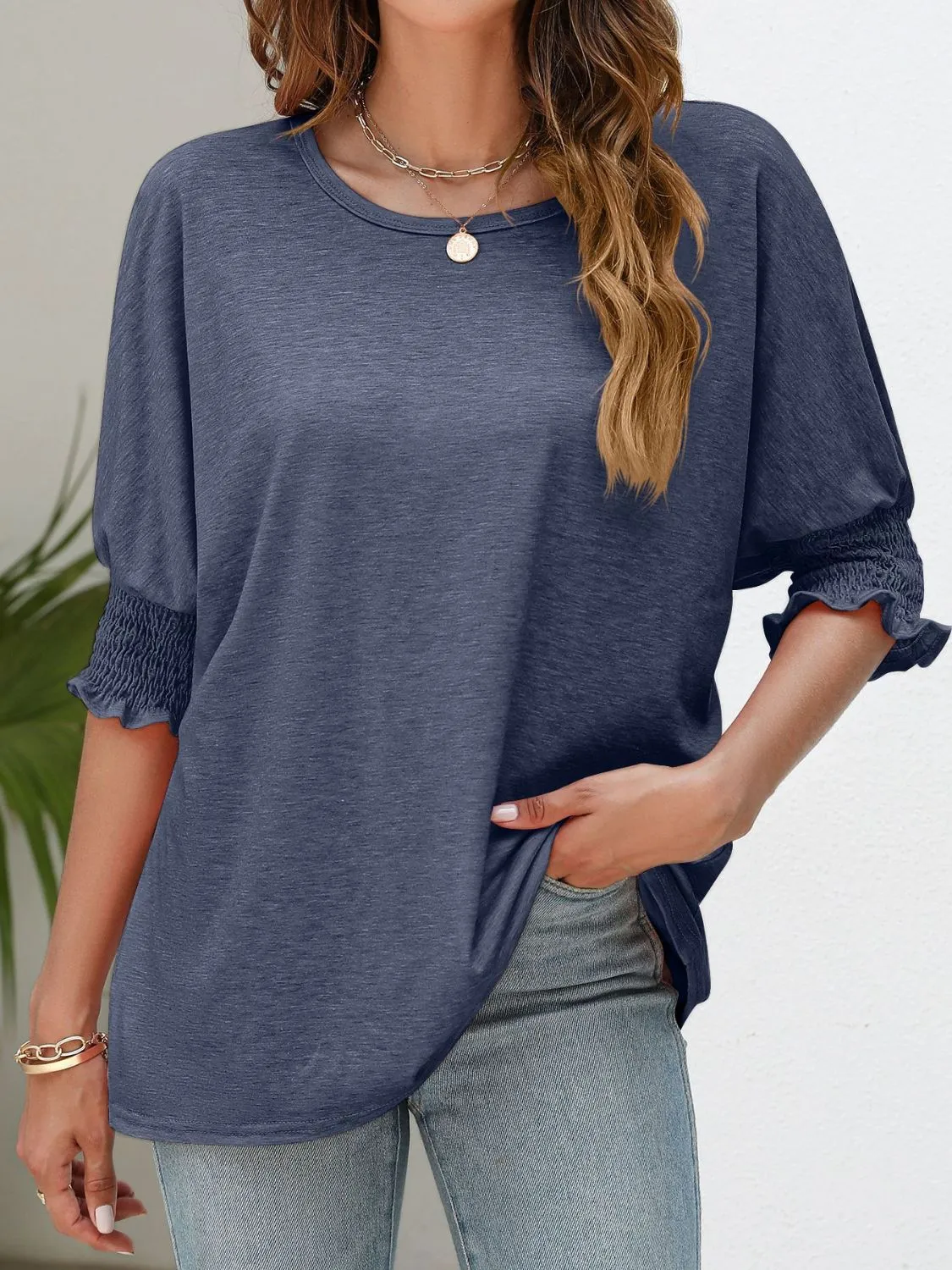 Inner Beauty Smocked Flounce Sleeve Tee