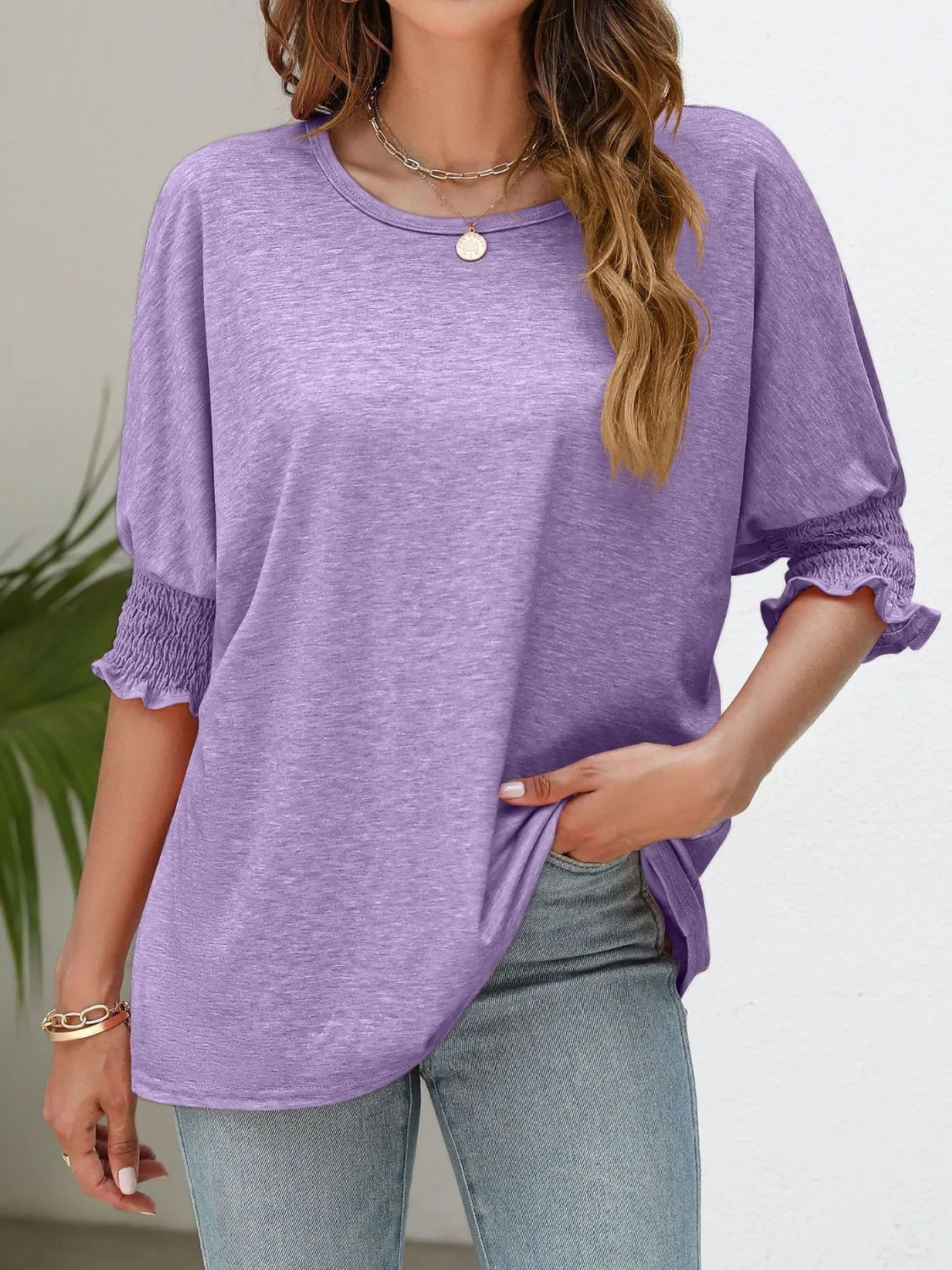 Inner Beauty Smocked Flounce Sleeve Tee