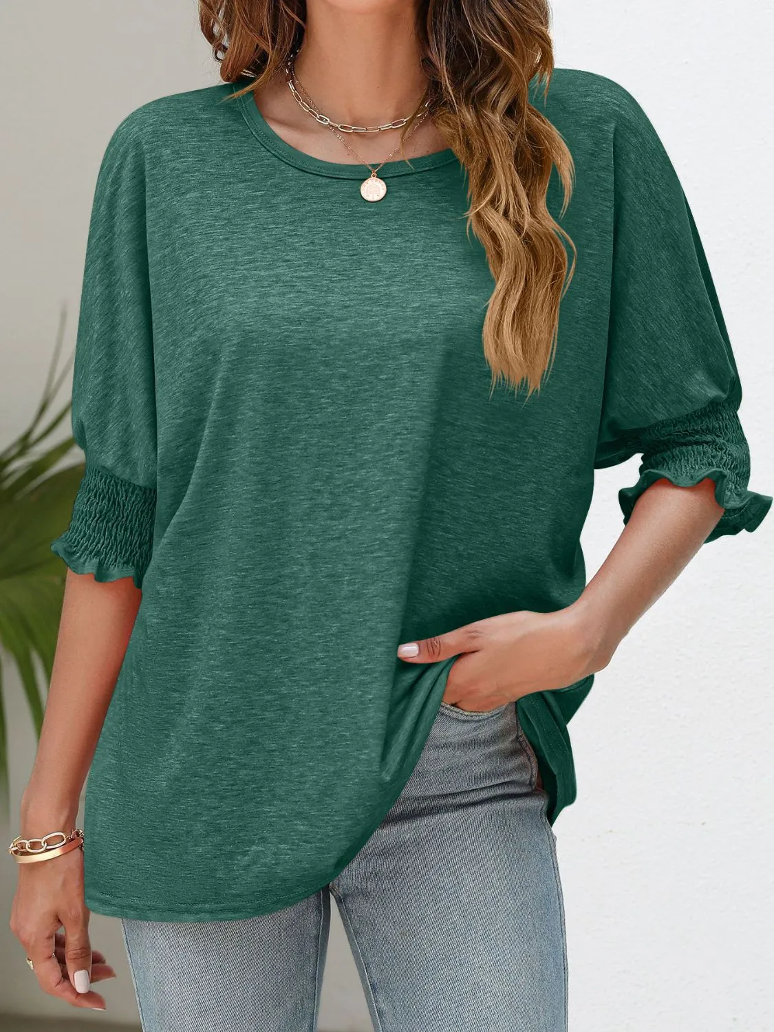 Inner Beauty Smocked Flounce Sleeve Tee