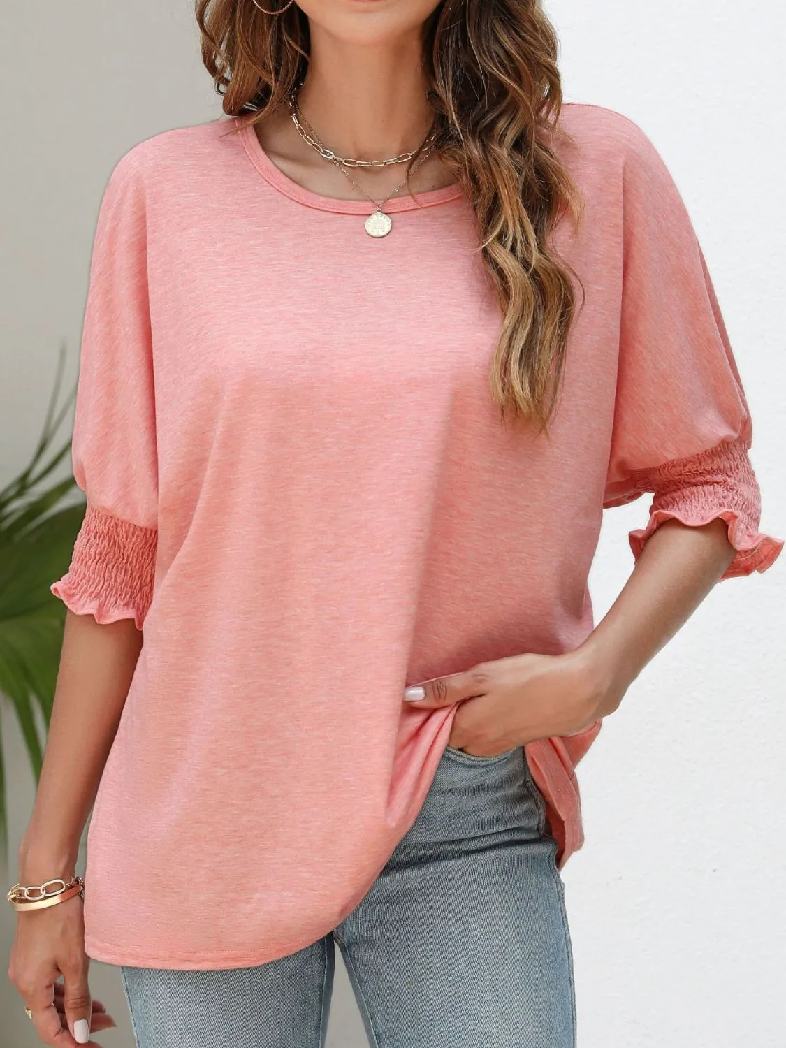 Inner Beauty Smocked Flounce Sleeve Tee