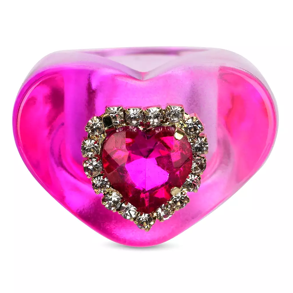 Iscream Jewel Heart Rings Set (4pc Set)