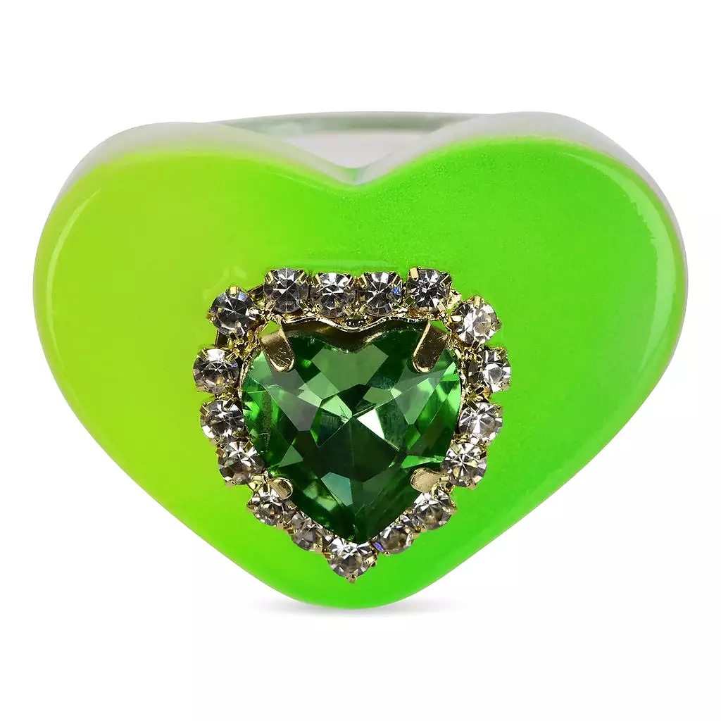 Iscream Jewel Heart Rings Set (4pc Set)