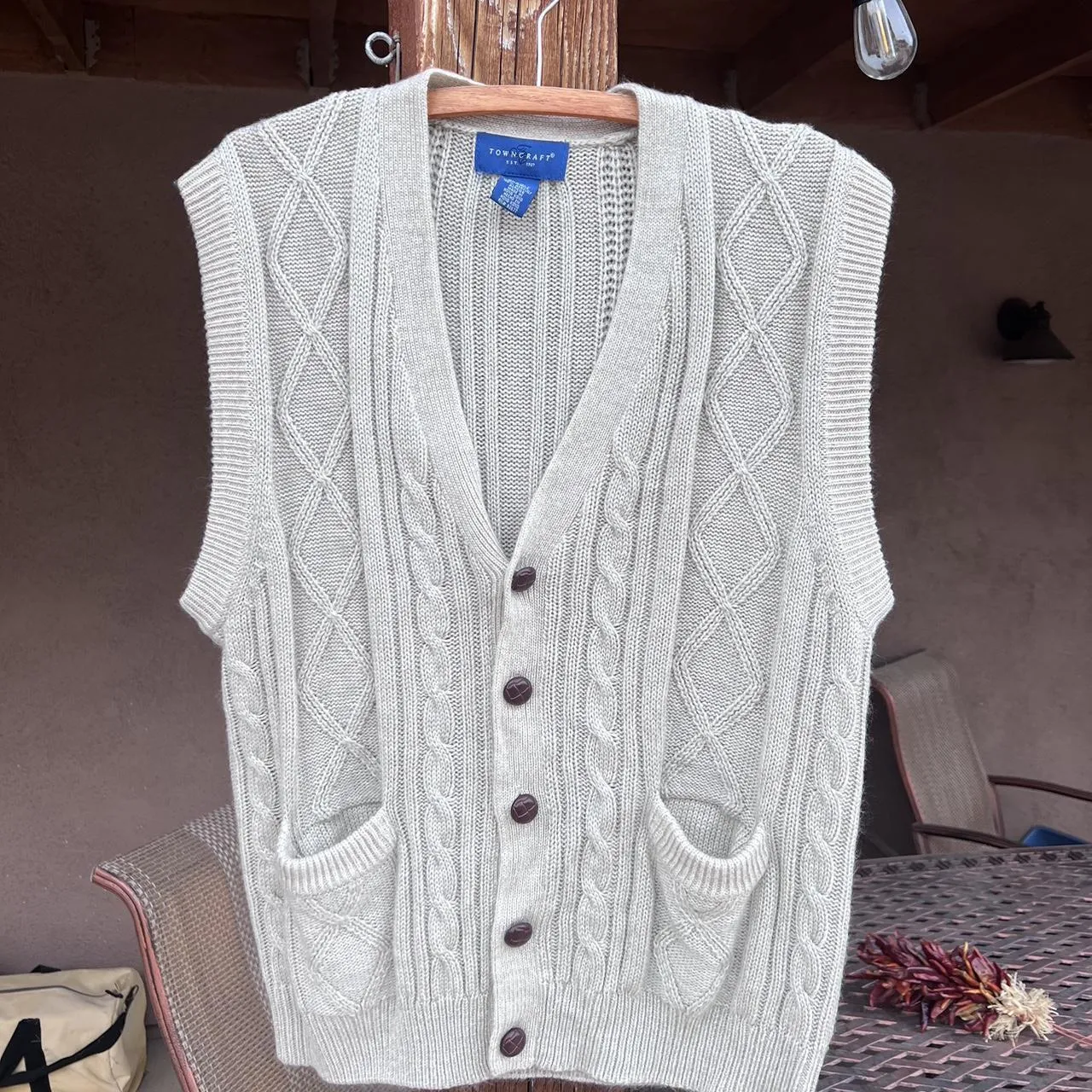 JCPenney Men's Cream Cardigan