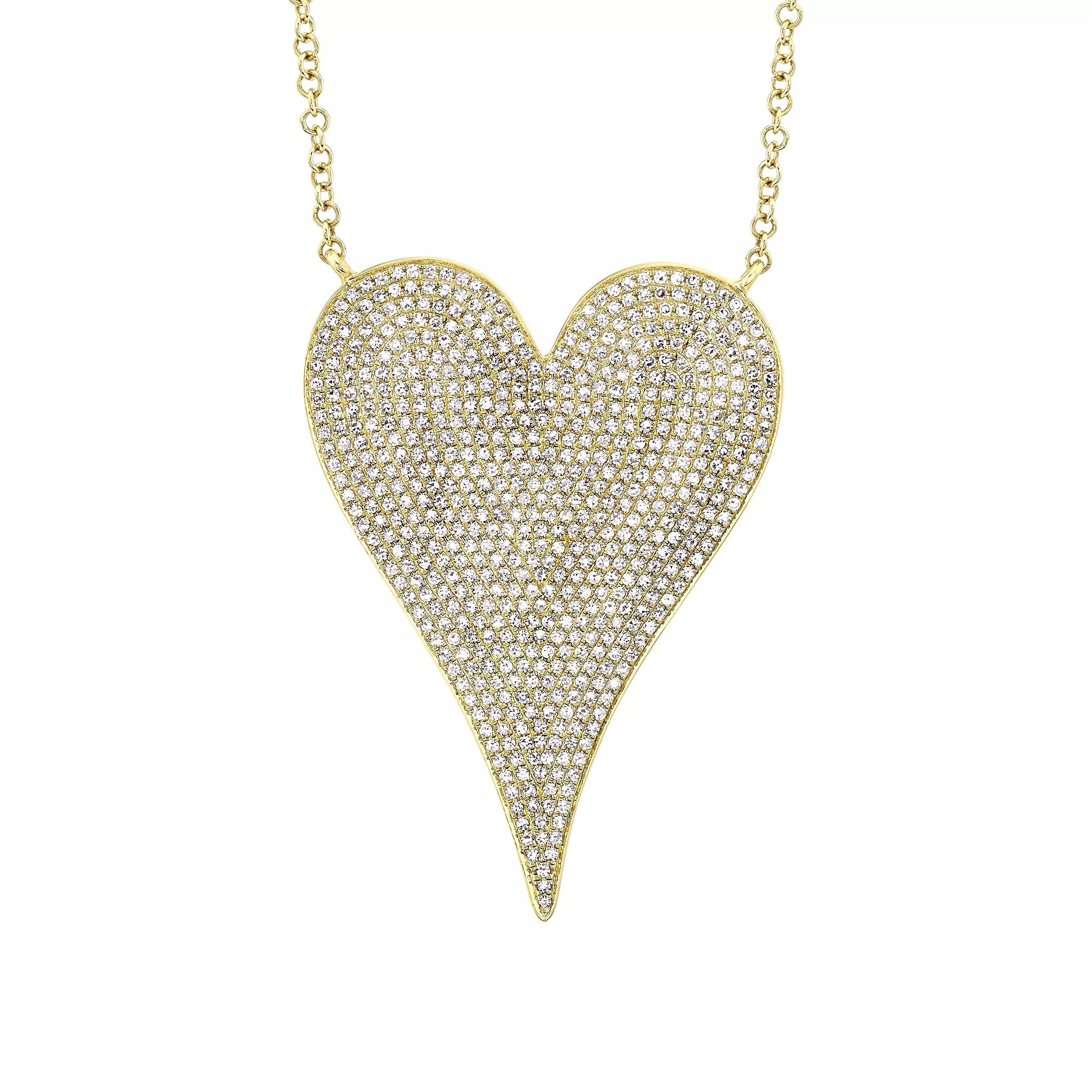 Jumbo Pave Heart Necklace