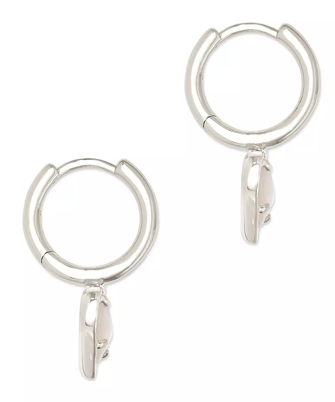 Kendra Scott Ari Heart Huggie Earrings - Ivory MOP/Silver