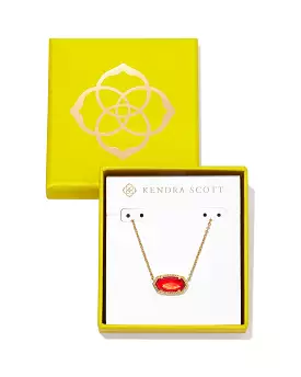 Kendra Scott Boxed Elisa Pendant Necklace in Gold Red Illusion