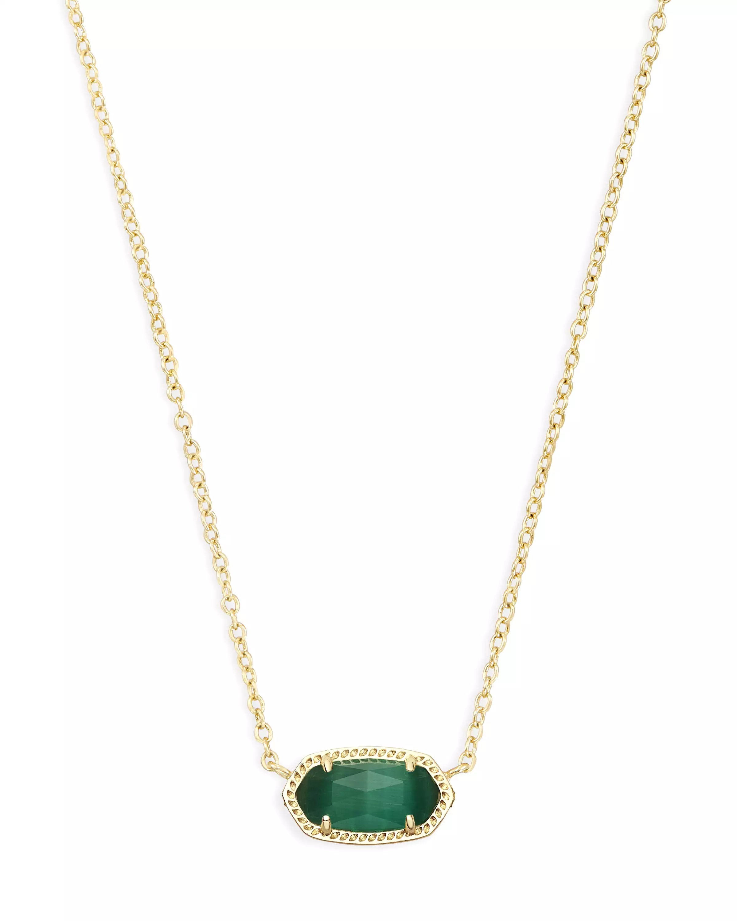 Kendra Scott Elisa Necklace in Gold Emerald Cats Eye