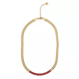 KNIGHT & DAY - Garnet Mesh Necklace