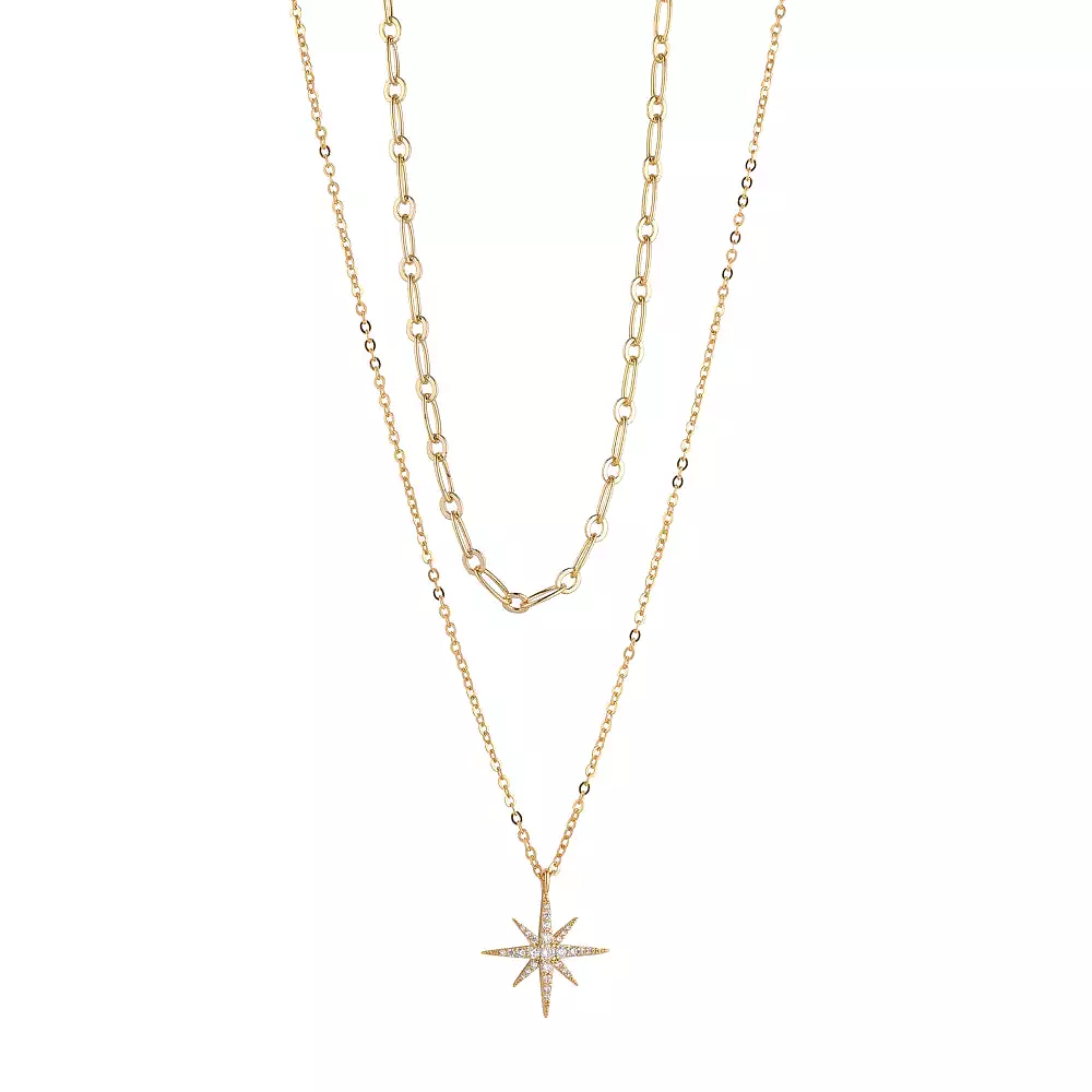 KNIGHT & DAY - White CZ Star Layered Necklace