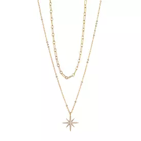 KNIGHT & DAY - White CZ Star Layered Necklace