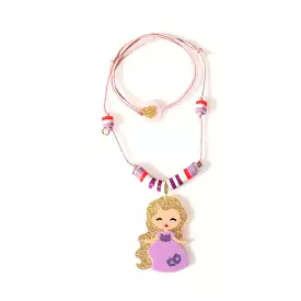 Lilies & Roses - Cute Doll Purple Dress Necklace