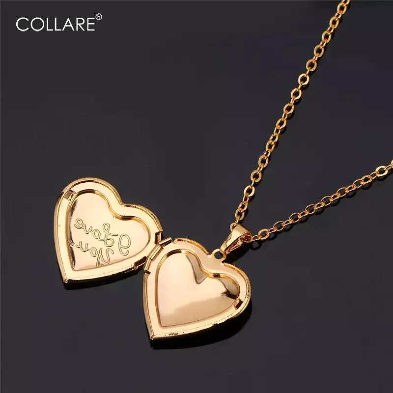 Love Heart Photo Locket Necklace