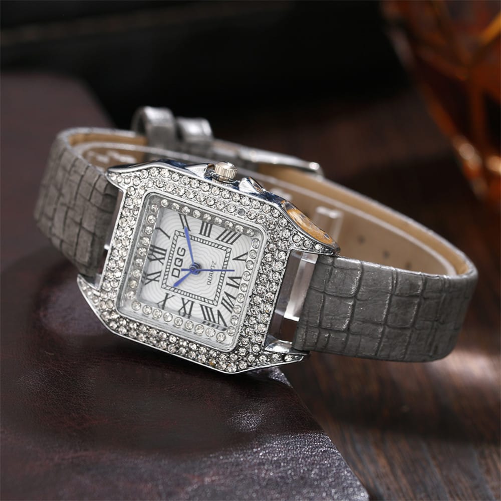 Luxury Fashion Women Watches Shining Dial Design Qualities Ladies Quartz Wristwatches Retro Rectangle Female Leather Clock Gifts