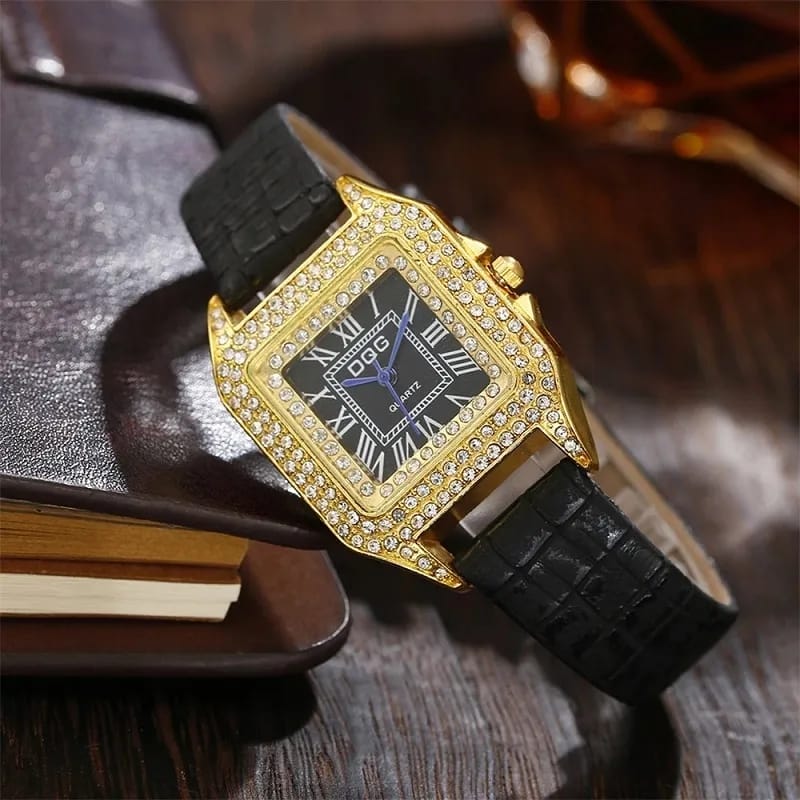 Luxury Fashion Women Watches Shining Dial Design Qualities Ladies Quartz Wristwatches Retro Rectangle Female Leather Clock Gifts