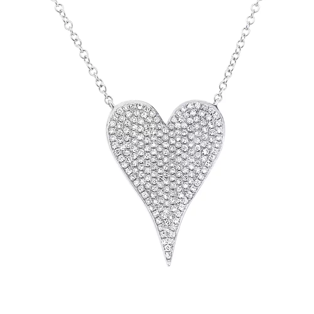 Medium Pave Heart Necklace