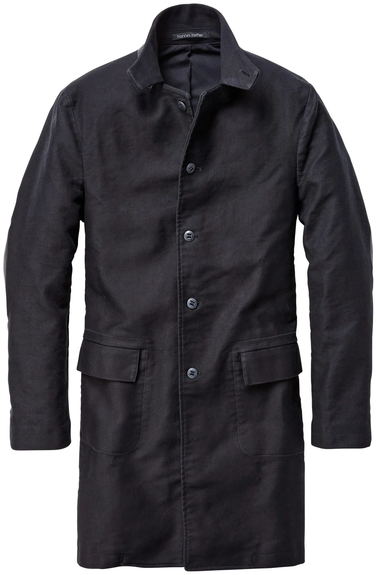 Men coat twisted double pilot, Black | Manufactum