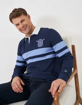 Men's Long Sleeve Cut And Sew Banded Stripe Rugby Shirt from Crew Clothing Company