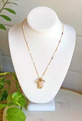 Mia Charm Necklace in Blush