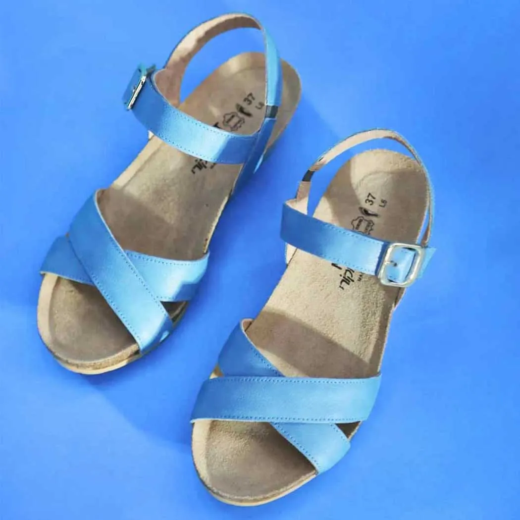 Naot Throne Wedge Sandal Sapphire Blue (Women's)