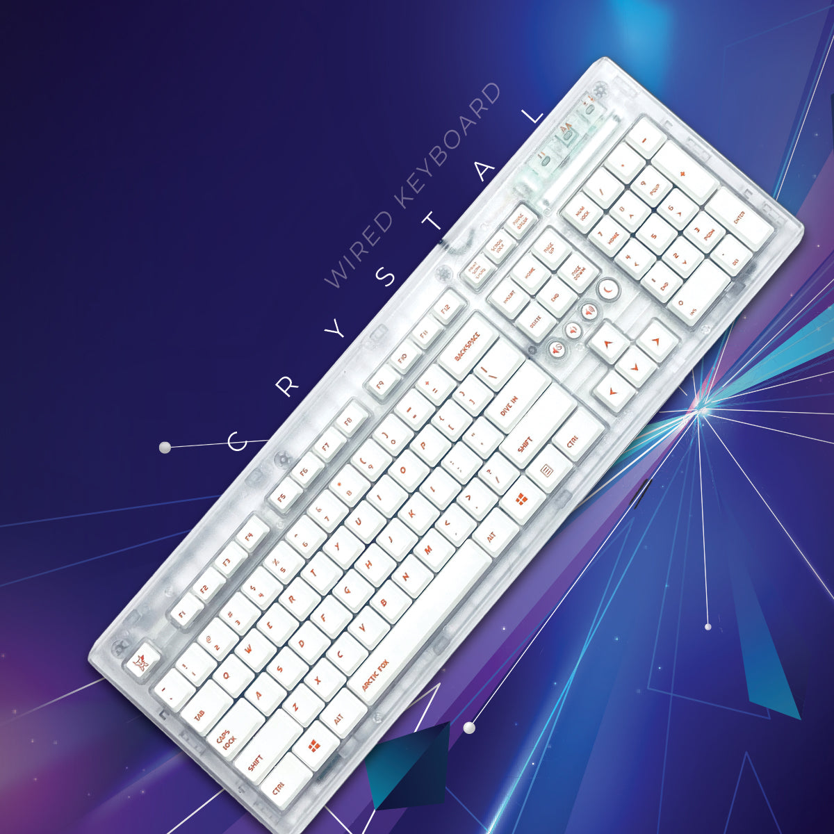 New Arctic Fox Crystal Wired Keyboard