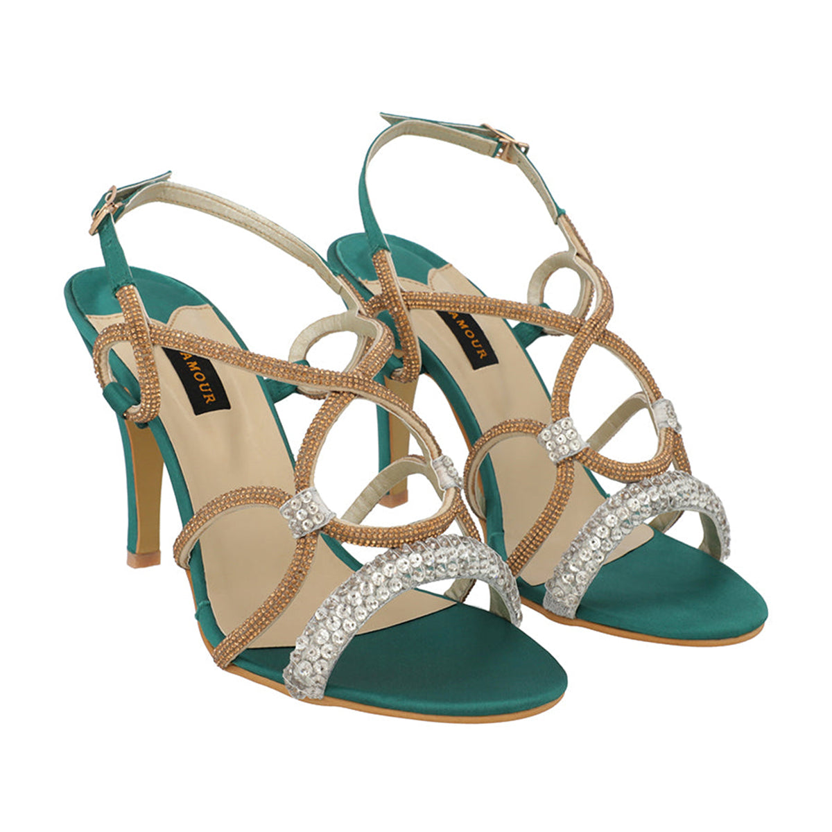 Norah Heels - Emerald Green