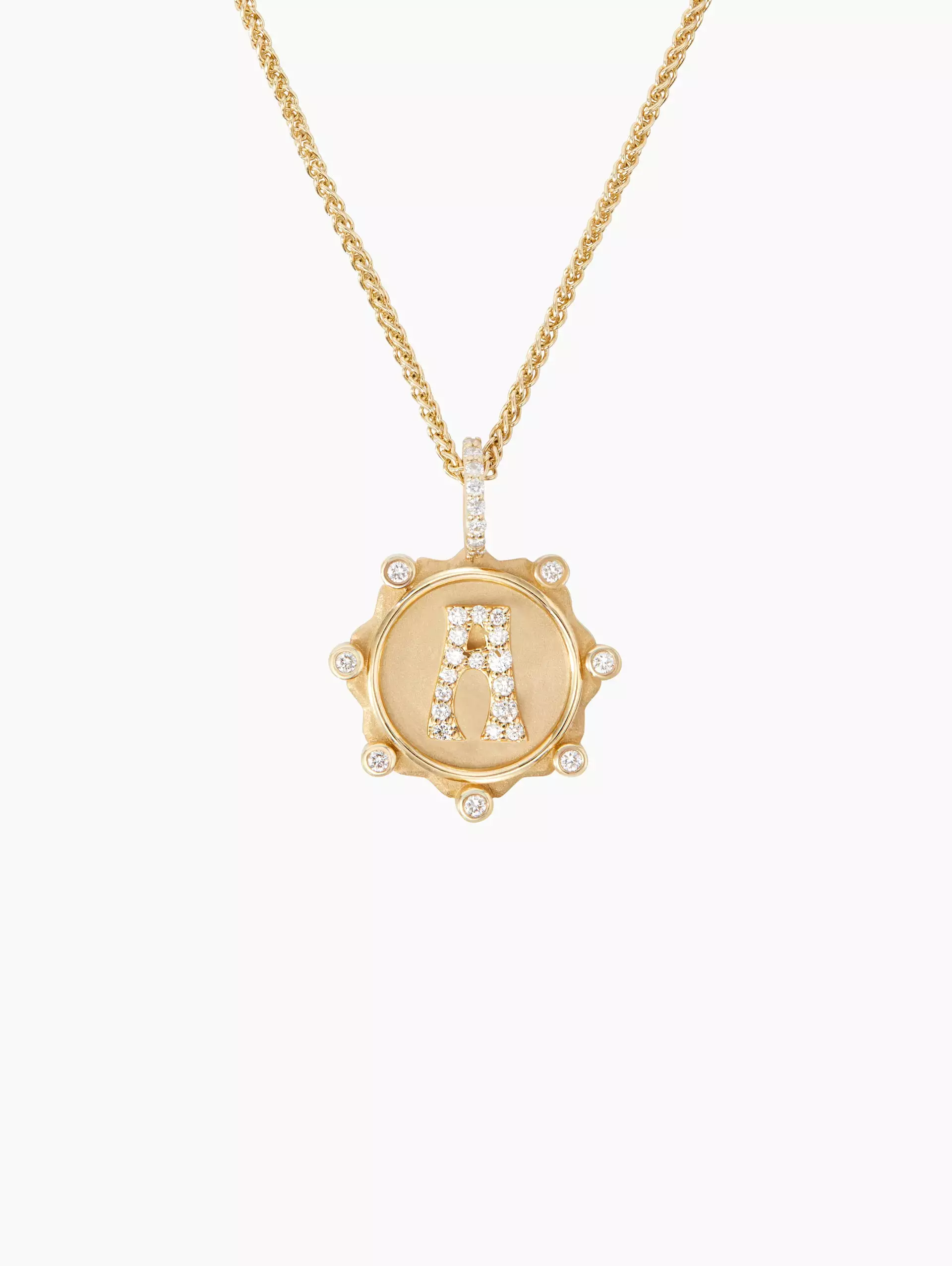 Pave Initial Coin Necklace