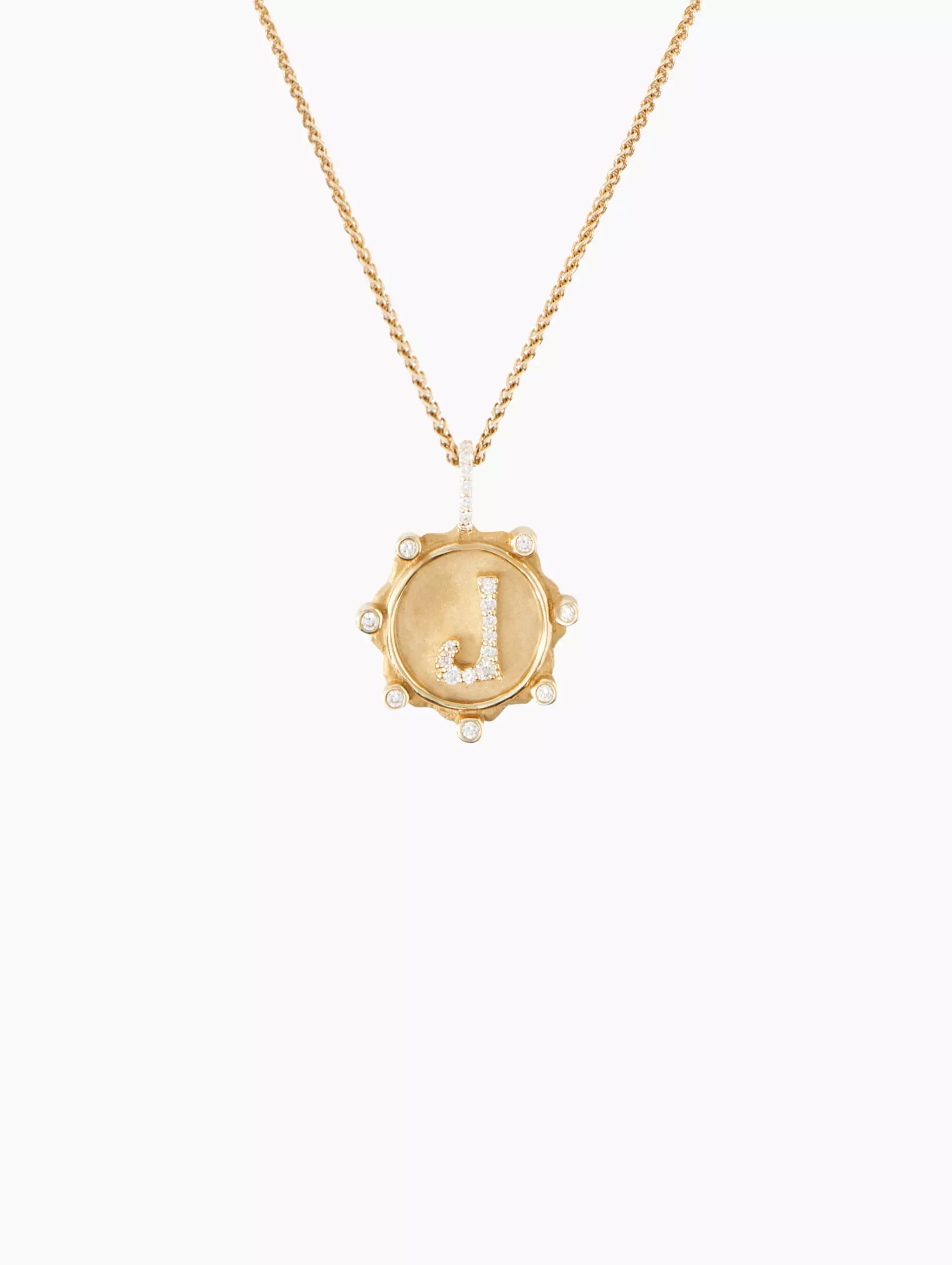 Pave Initial Coin Necklace