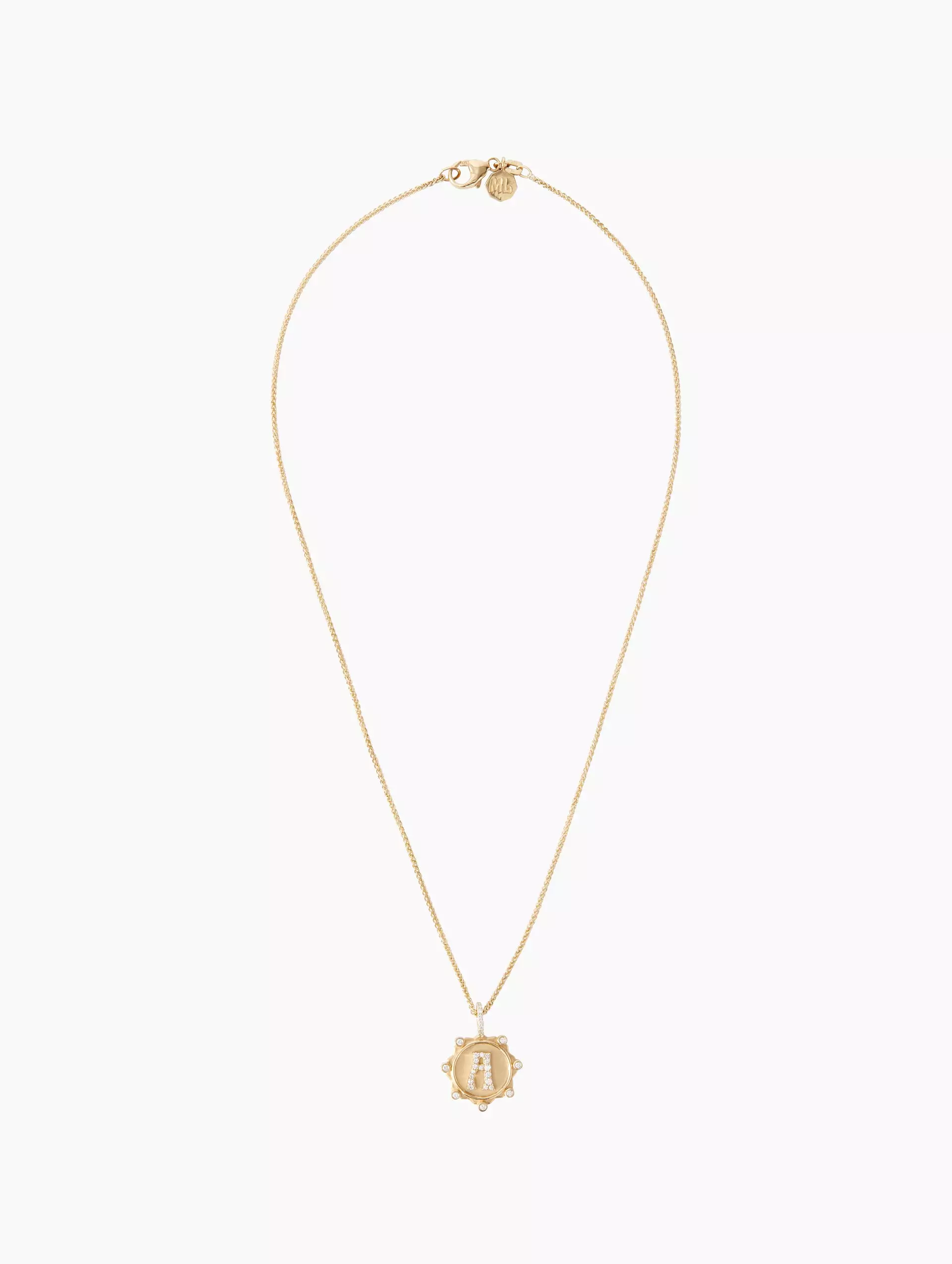 Pave Initial Coin Necklace