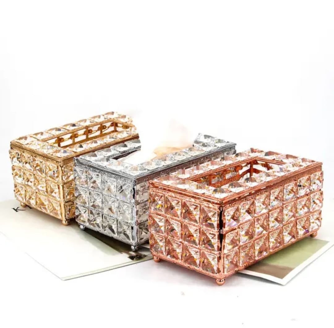 Premium Crystal Studded Tissue Box -ANUB001TH