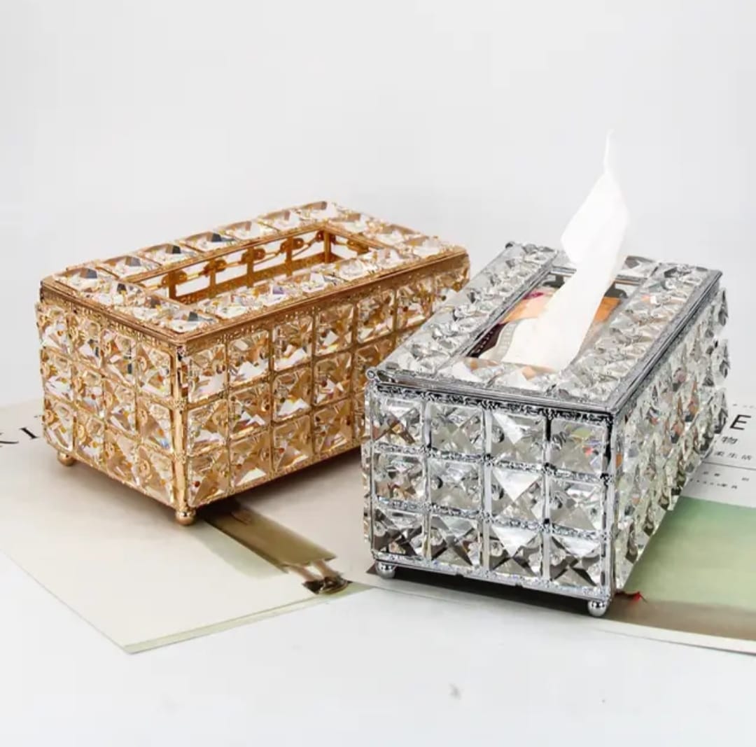 Premium Crystal Studded Tissue Box -ANUB001TH