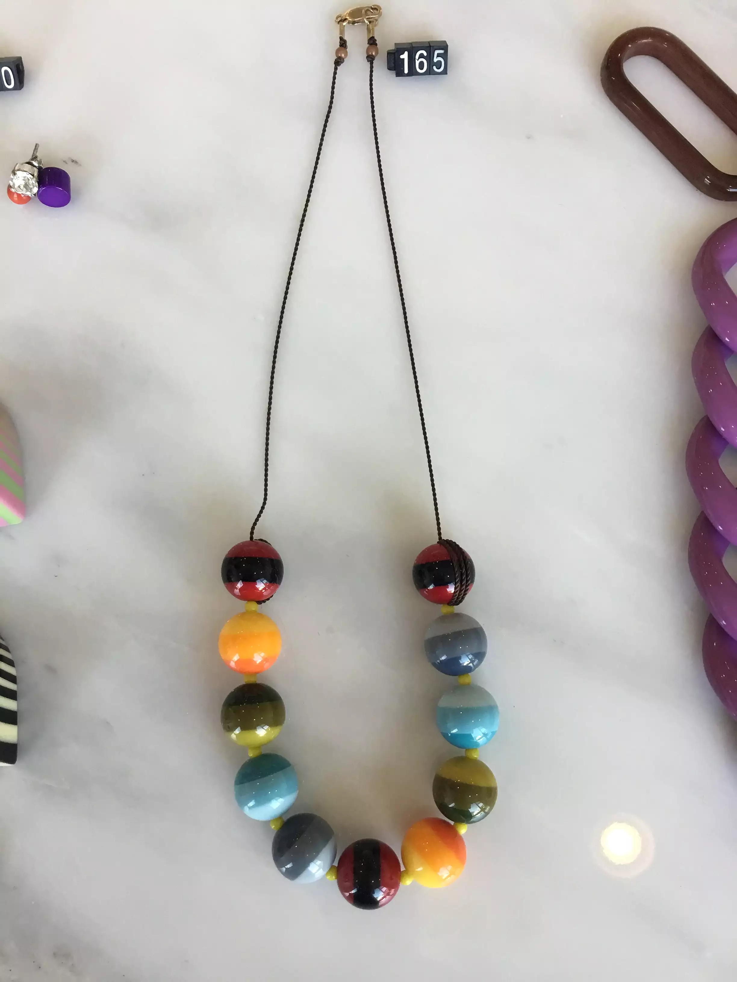 Ronni Kappos rainbow ball necklace