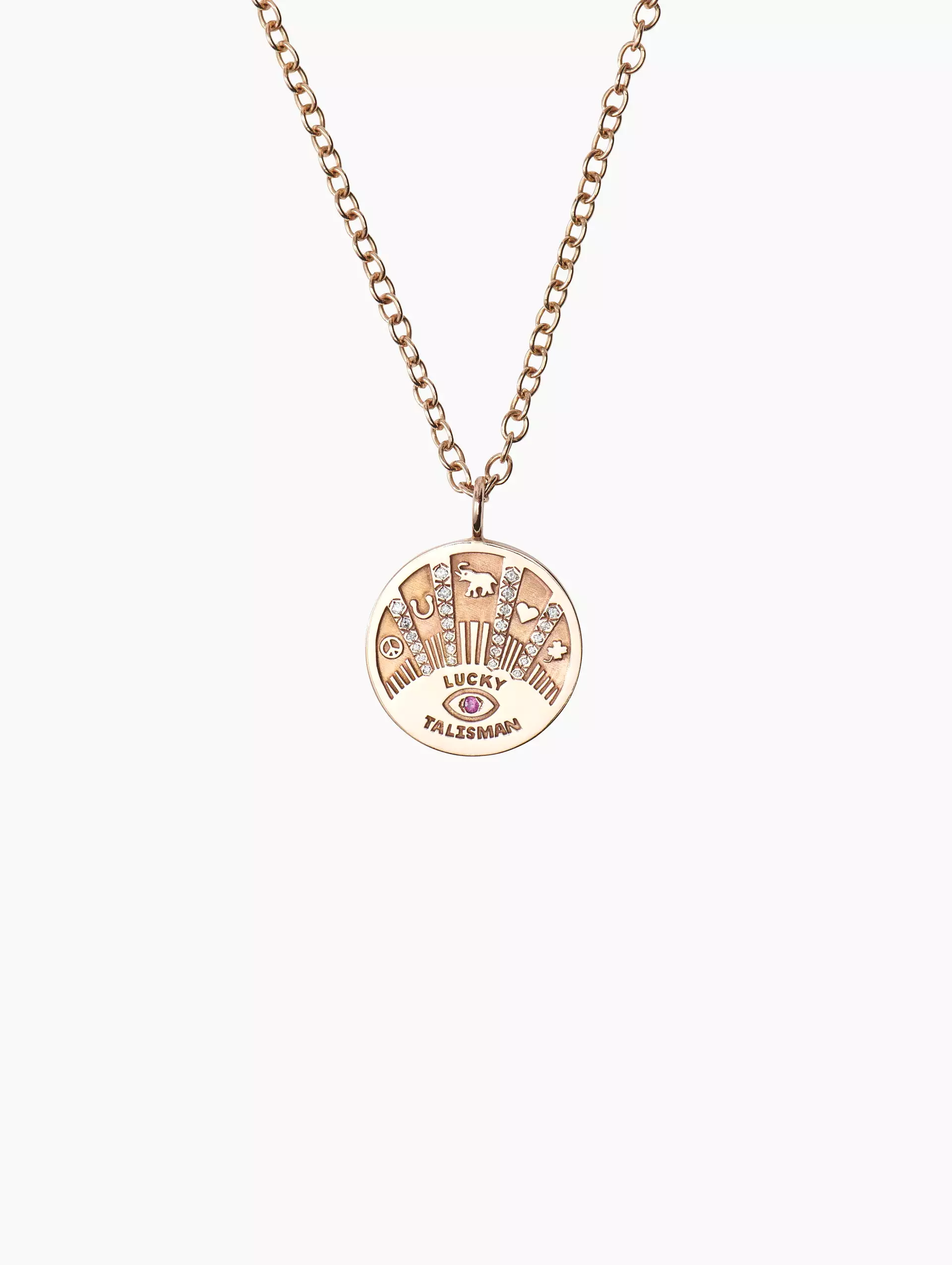 Rose Gold Talisman Coin Necklace