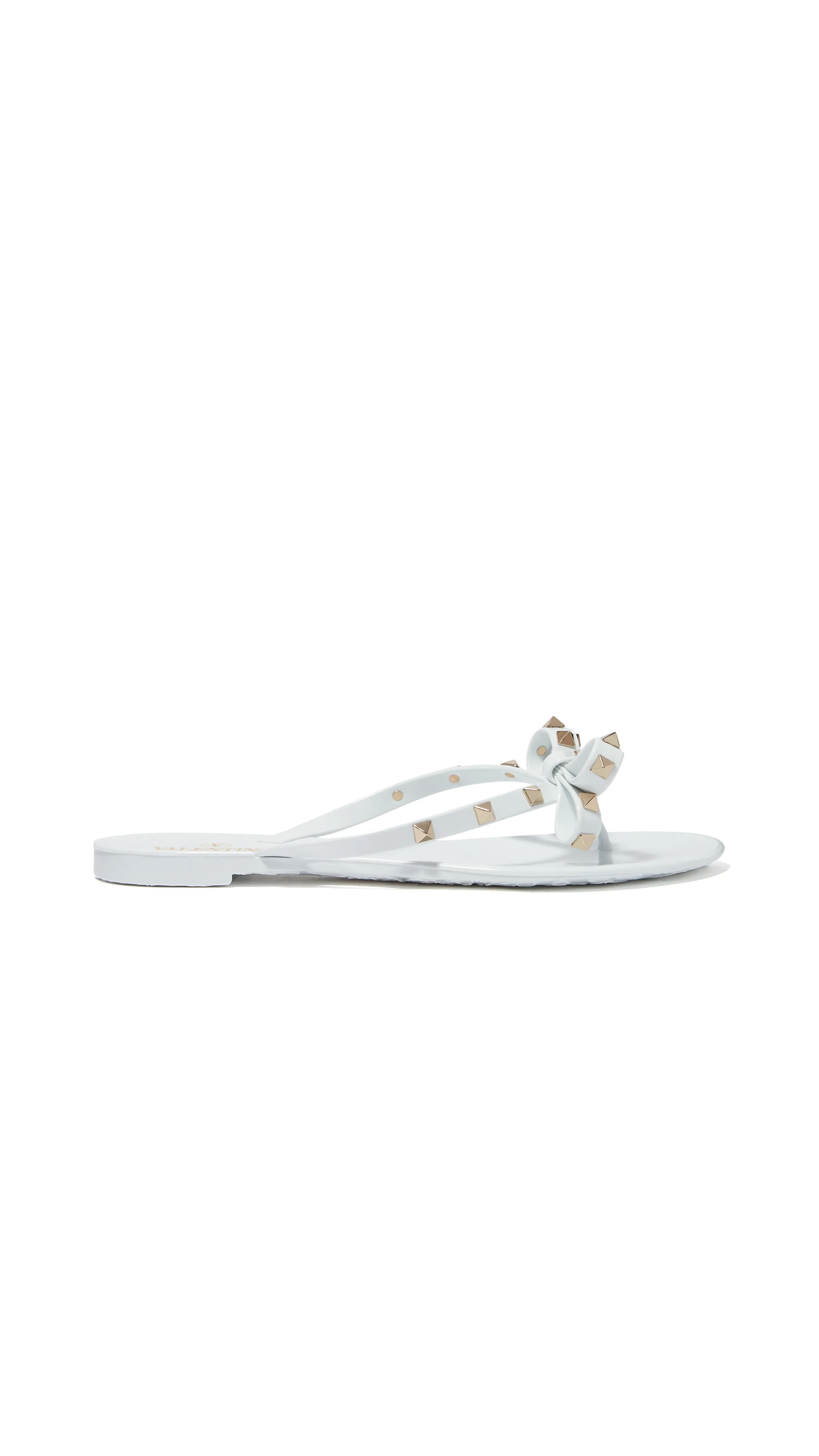 Rubber Rockstud Thong Sandal - White