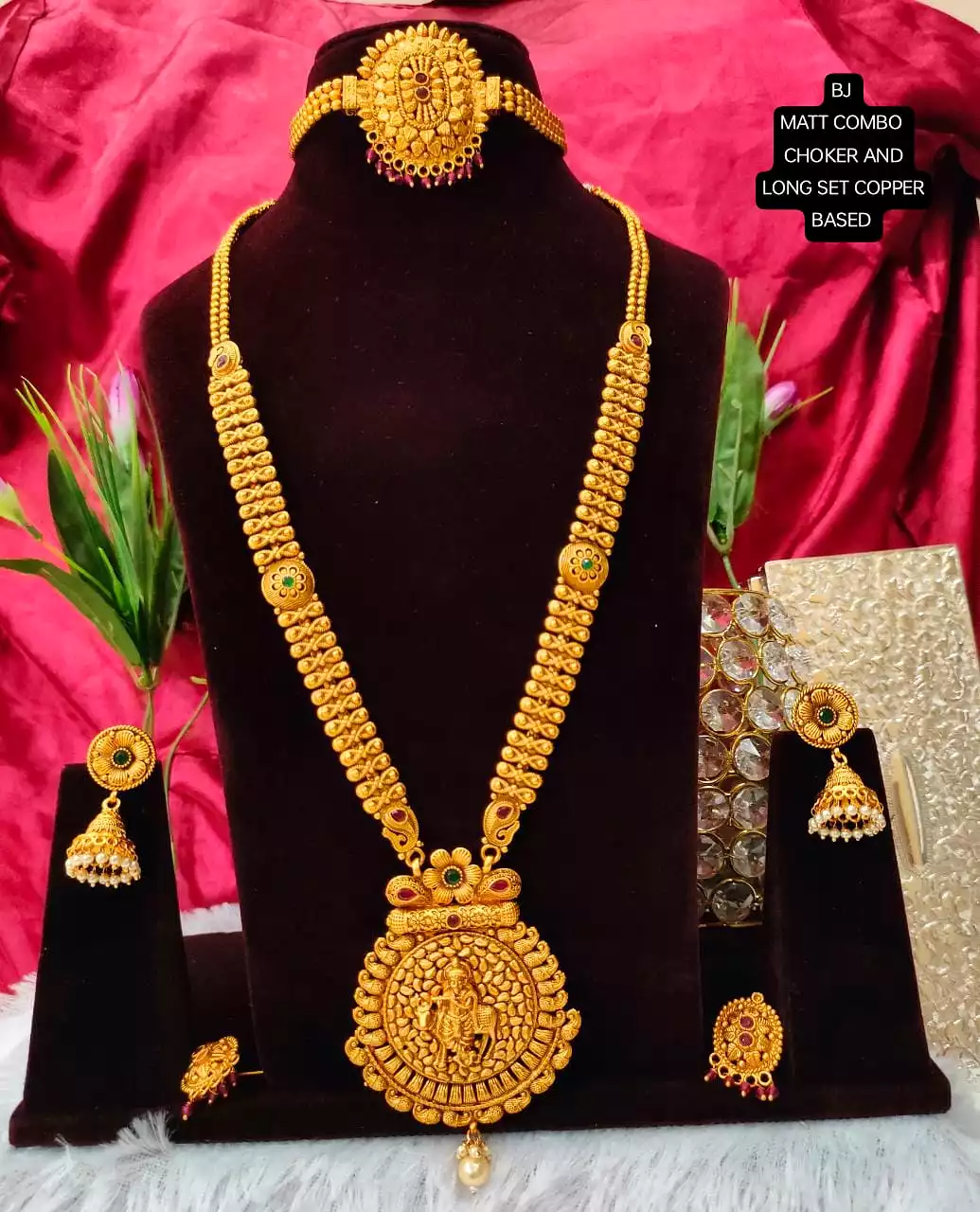 Shivangi , Premium Quality Copper Base Matt Finish Marathi Style  Necklace Combo -SAMAR001NCC