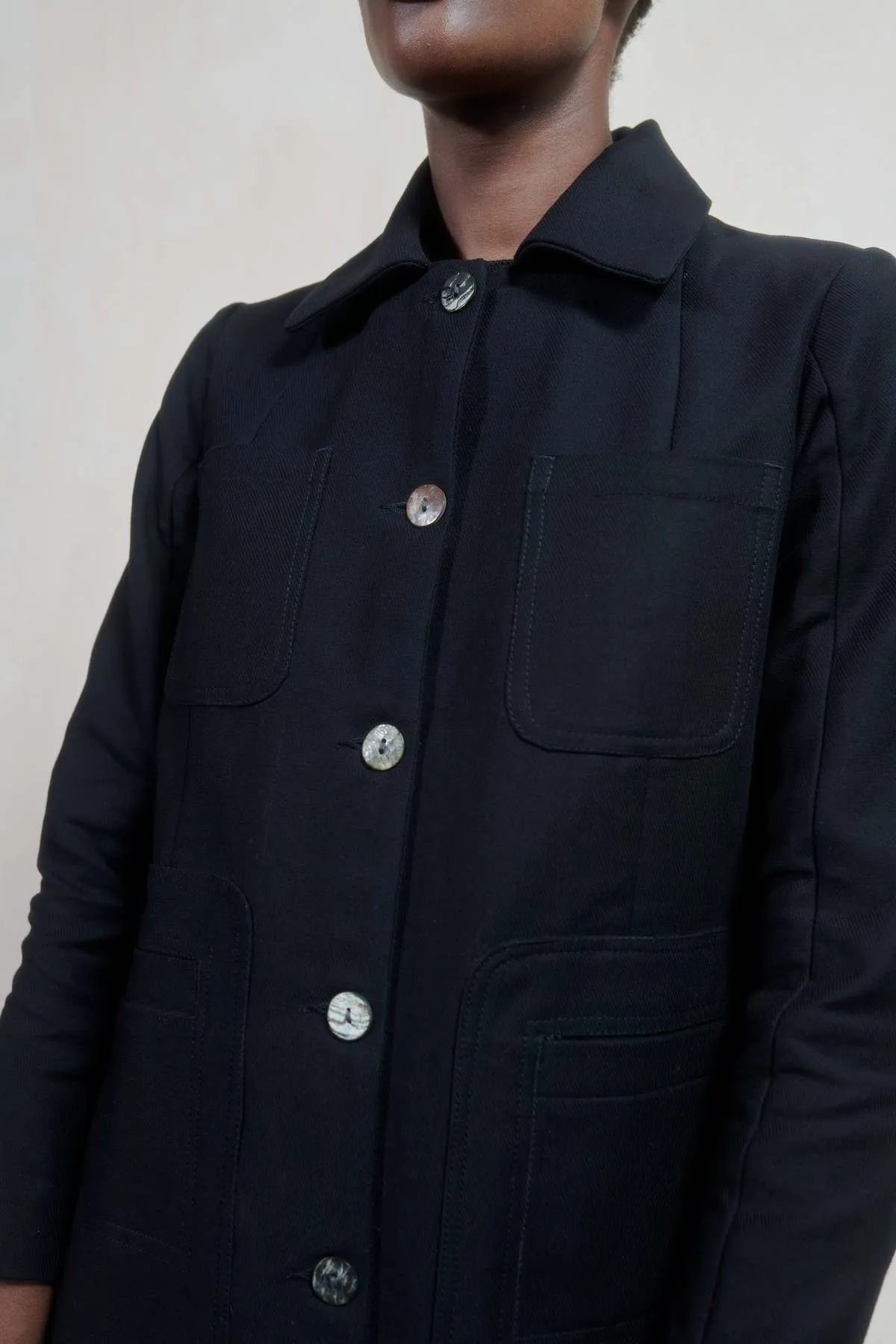 SHORT CONRAD CAR COAT - Noir