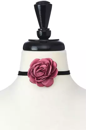 Silk Flower Wrap Necklace