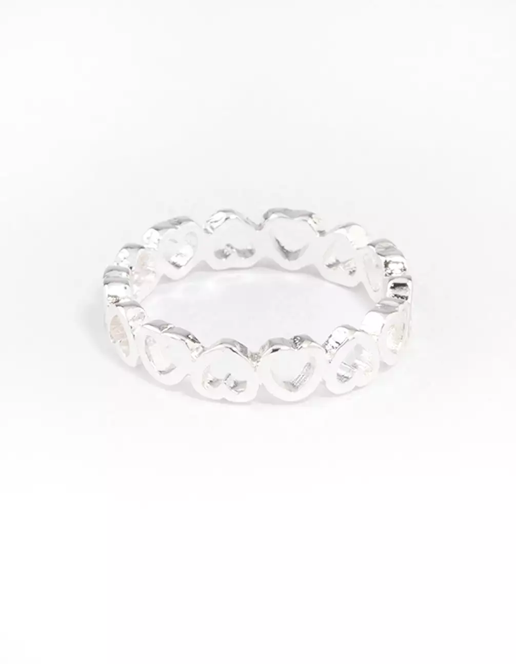 Silver Alternating Heart Ring