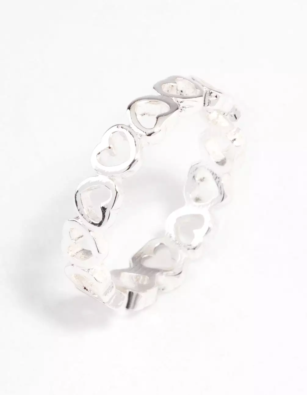 Silver Alternating Heart Ring